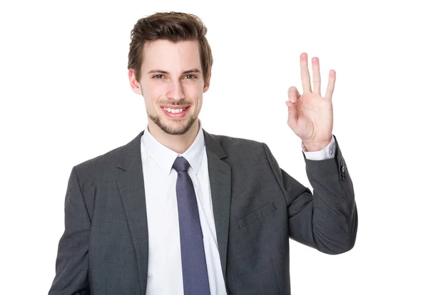 Caucasian handsome businessman in business suit — Stock Photo, Image