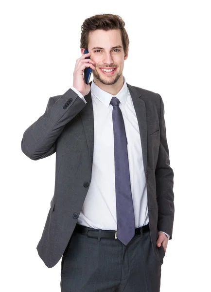 Caucasian handsome businessman in business suit — Stock Photo, Image
