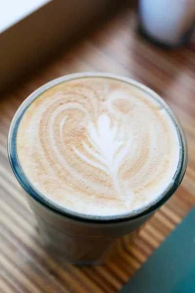 Café con patrón de corazón — Foto de Stock