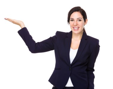 beautiful brunette businesswoman in business suit