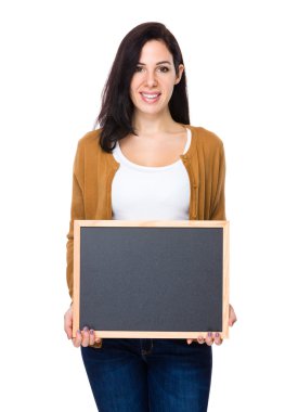 Beautiful brunette woman in brown cardigan