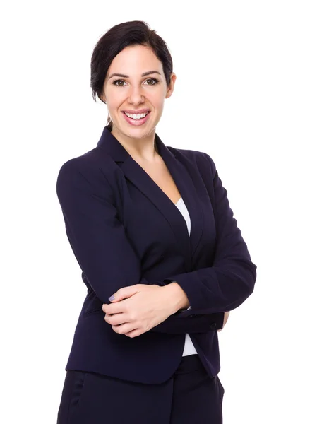 Kaukasiska brunett affärskvinna i kostym — Stockfoto