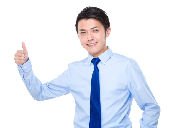 Asian handsome businessman in blue shirt — Stock Photo, Image