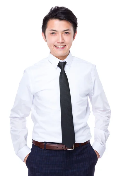 Asian handsome businessman in white shirt — Stock Photo, Image