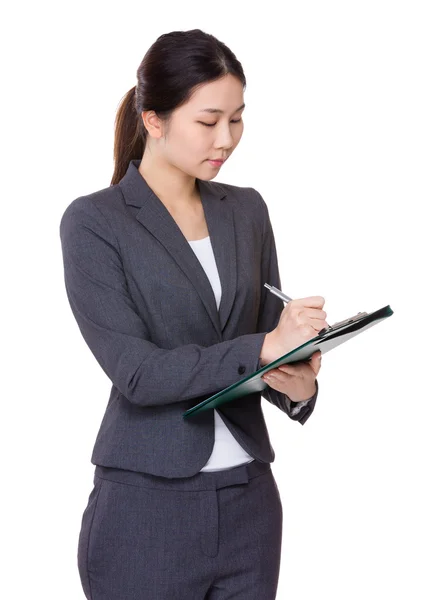 Asian young businesswoman in business suit — Stock Photo, Image