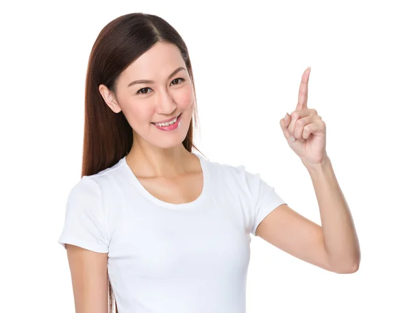 Young asian woman in white t-shirt — Stock Photo, Image