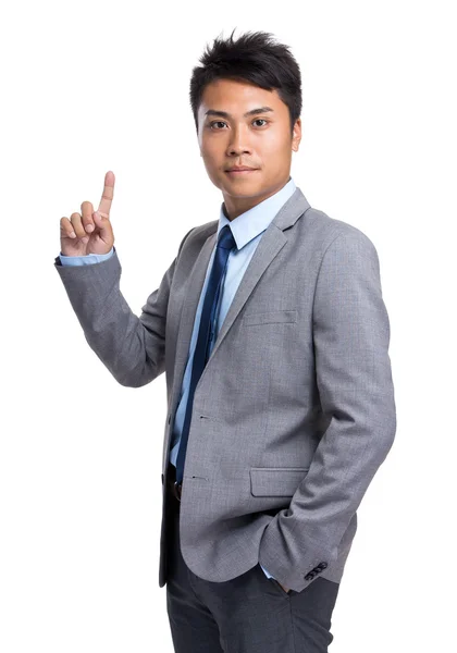 Azjatycki przystojny biznesmen w szary garnitur — Zdjęcie stockowe