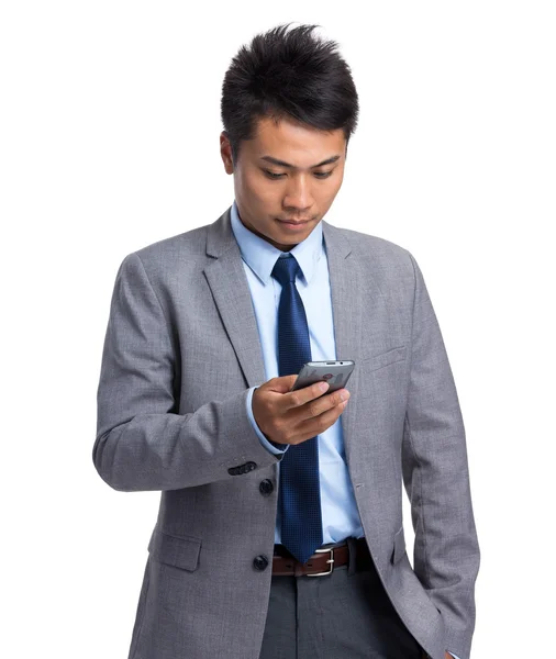 Asiatische schöne Geschäftsmann im grauen Anzug — Stockfoto