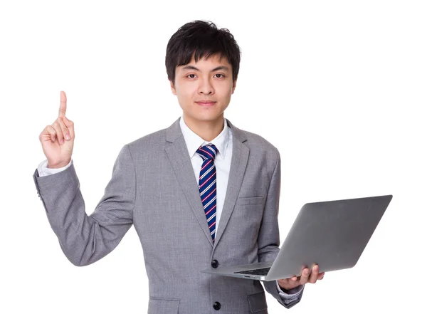 Asian handsome businessman in grey suit — Stock Photo, Image