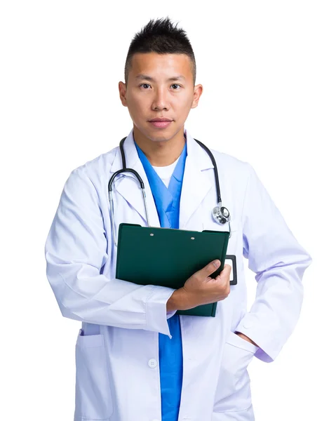 Asian male doctor in white coat — Stock Photo, Image