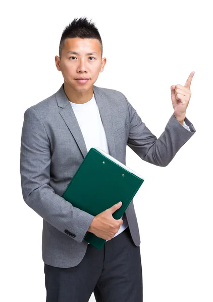 Asian handsome businessman in grey jacket — Stock Photo, Image