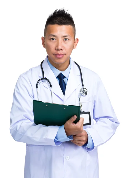 Asian male doctor in white coat — Stock Photo, Image