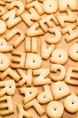 Assorted biscuit letters