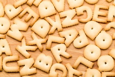 Assorted biscuit letters