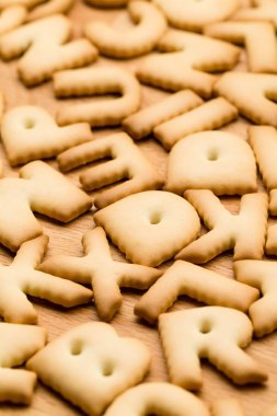 Assorted biscuit letters