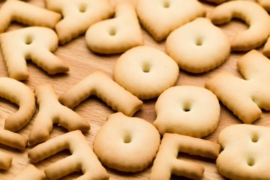 Assorted biscuit letters
