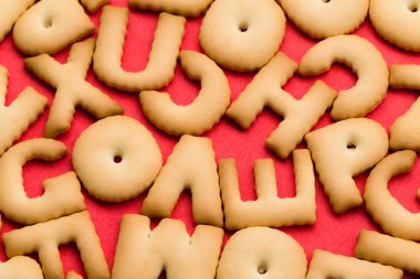 Assorted biscuit letters