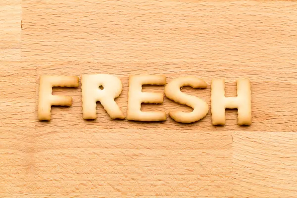 Word fresh cookie — Stock Photo, Image