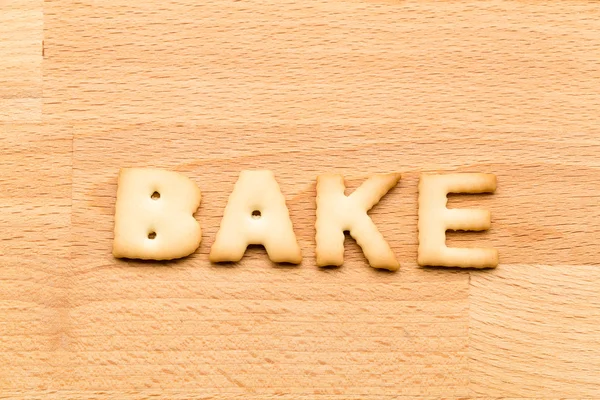 Word bake cookie — Stockfoto