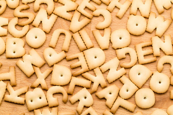 Assorted biscuit letters