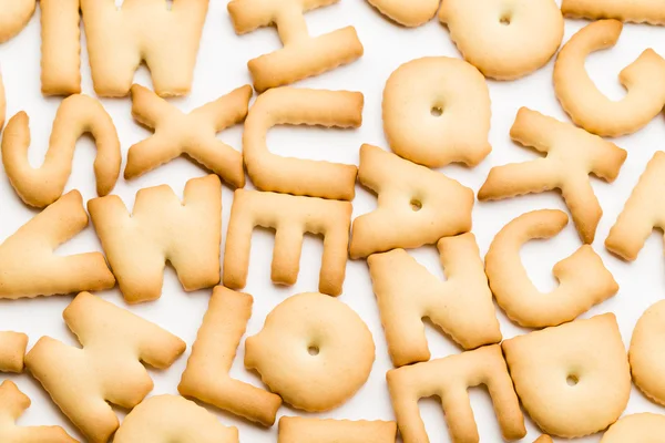 Pile of biscuit letters — Stock Photo, Image