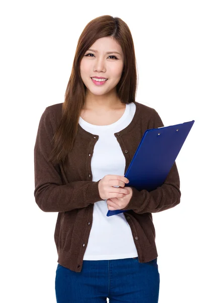 Asian young woman in brown cardigan — Stock Photo, Image