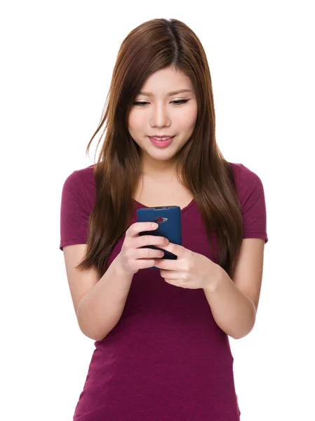 Young asian woman in red t-shirt — Stock Photo, Image