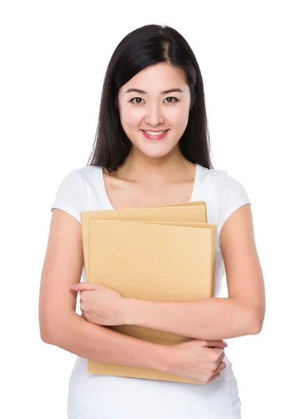 Asian young woman in white t-shirt — Stock Photo, Image