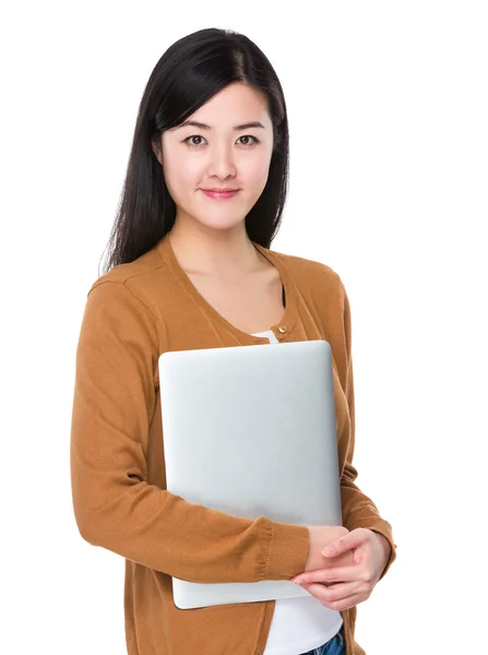 Asian young woman in brown cardigan — Stock Photo, Image