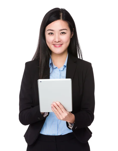 Asiatisk, ung forretningskvinne i dress – stockfoto