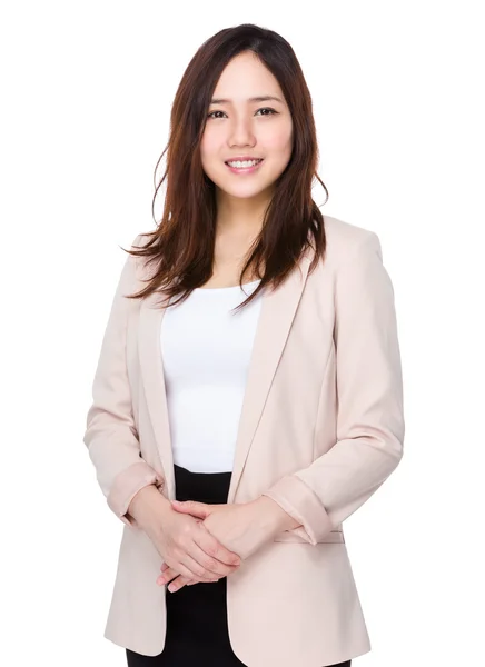 Азіатська молода бізнес-леді в діловому костюмі — стокове фото