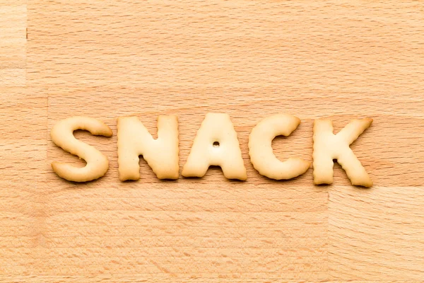 Word snack biscuit — Stock Photo, Image