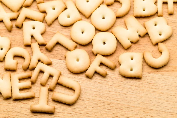 Mixed biscuit letters — 图库照片