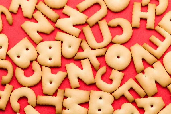 Mixed biscuit letters — Stock Photo, Image
