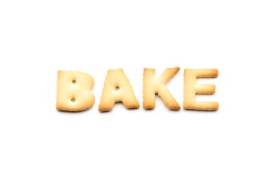 Word bake cookie isolated on white