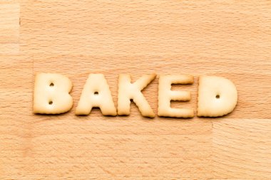 Word baked biscuit