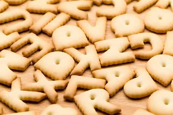 Baked text biscuit — Zdjęcie stockowe