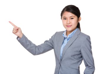 parmak noktası ile Asya iş kadını