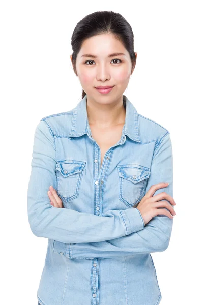 Asiatische Frau auf weiß — Stockfoto