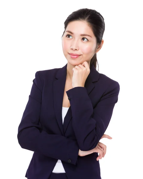 Asian businesswoman think of idea — Stock Photo, Image