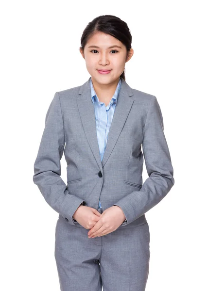 Asijské podnikatelka na bílém pozadí — Stock fotografie