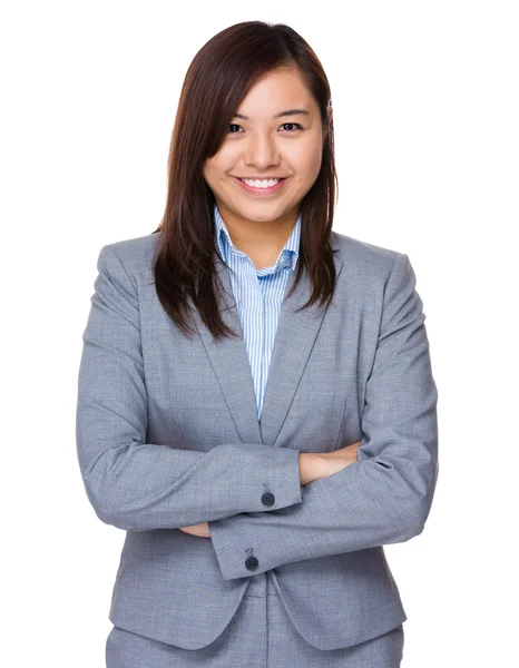 Glædelig asiatisk forretningskvinde - Stock-foto