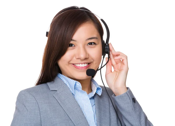 Customer hotline asian operator — Stock Photo, Image