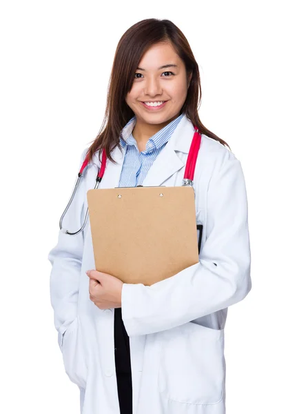 Female doctor holding report — Stock Photo, Image