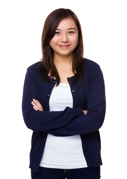Asiatische Frau auf weiß — Stockfoto