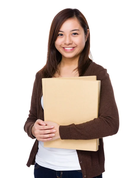 Asiatico donna holding cartella — Foto Stock