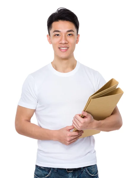 Hombre asiático con carpeta —  Fotos de Stock