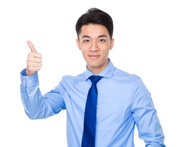 Asian businessman with thumb up — Stock Photo, Image