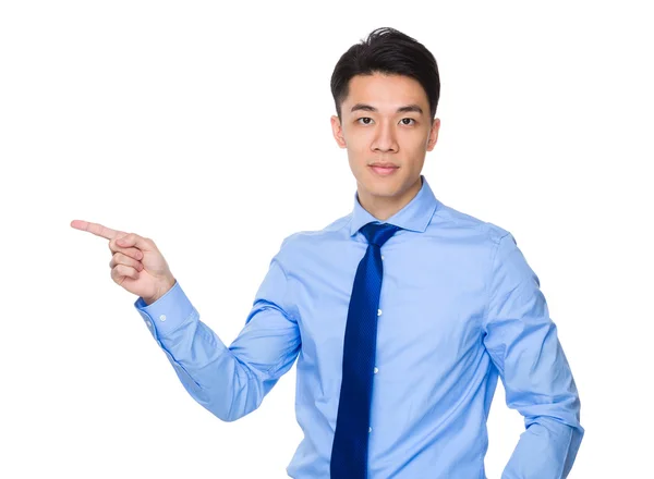 Asian businessman with finger point up — Stock Photo, Image