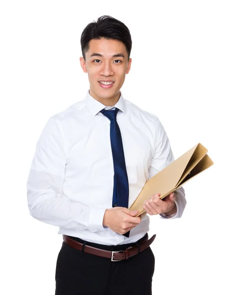 Asian businessman  with folder boards — Stock Photo, Image